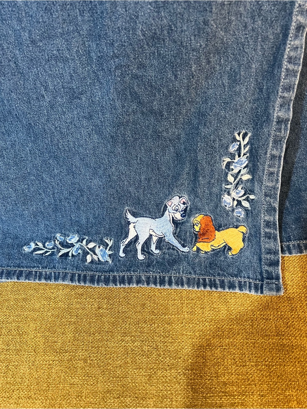 Disney Lady and the Tramp Embroidered Denim Wrap Skirt - Picture 3 of 7